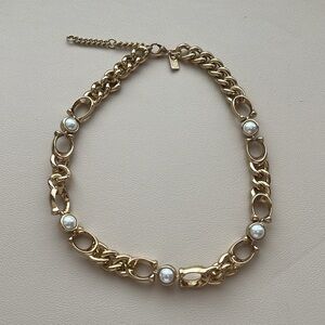 COACH Chunky Signature Logo Pearls Necklace